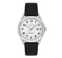 Daniel Klein Arcadia DK.1.13692-1 quartz watch with 43mm stainless steel case, white dial with Arabic numerals, date window, and black leather strap