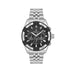 Daniel Klein DK114007-1 multifunction chronograph watch with black dial, bi-colour bezel, and stainless steel bracelet on white background