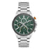 Daniel Klein DK.1.13992-3 quartz chronograph watch with green sunburst dial, stainless steel case and bracelet, rotating bezel