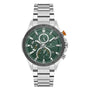 Daniel Klein DK.1.13992-3 quartz chronograph watch with green sunburst dial, stainless steel case and bracelet, rotating bezel