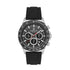 Daniel Klein DK113853-1 Exclusive multifunction chronograph watch with black dial, tachymeter bezel, stainless steel case, and black rubber strap
