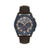 Daniel Klein Exclusive DK.1.13843-5 chronograph watch with grey dial, dark blue bezel, black IP case, and brown leather strap