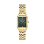 Daniel Klein DK113785-4 ladies watch with dark green dial and gold-plated stainless steel rectangular case and bracelet