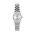 Daniel Klein DK113925-1 ladies quartz watch with silver sunray dial, crystal hour markers, and polished stainless steel jubilee bracelet