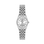 Daniel Klein DK113925-1 ladies quartz watch with silver sunray dial, crystal hour markers, and polished stainless steel jubilee bracelet