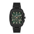 Daniel Klein Exclusive DK.1.13801-4 multifunction chronograph watch with green sunray dial, black ion-plated tonneau case and matching steel bracelet