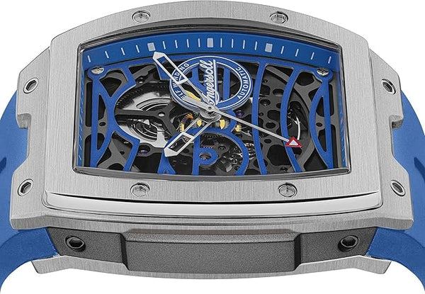 Ingersoll The Challenger Automatic Skeleton Blue Dial Tonneau Stainless Steel Watch (I12308)