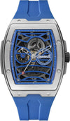 Ingersoll The Challenger Automatic Skeleton Blue Dial Tonneau Stainless Steel Watch (I12308)