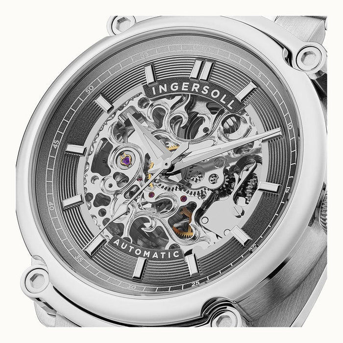 Ingersoll The Michigan Automatic Grey Skeleton Dial Stainless Steel Watch (I13304) - Cassim & Co South Africa