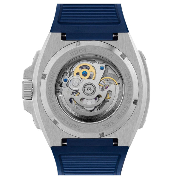 Ingersoll The Motion Automatic Skeleton Blue Dial Stainless Steel Watch (I11704)