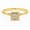 18k Yellow Gold Square Cluster Diamond Engagement Ring 1101925