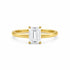 9ct yellow gold solitaire engagement ring with 1.00ct emerald-cut lab grown diamond in four-claw setting by Cassim & Co Johannesburg