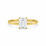 9ct yellow gold solitaire engagement ring with 1.00ct emerald-cut lab grown diamond in four-claw setting by Cassim & Co Johannesburg