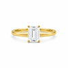 9ct yellow gold solitaire engagement ring with 1.00ct emerald-cut lab grown diamond in four-claw setting by Cassim & Co Johannesburg