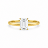 9ct yellow gold solitaire engagement ring with 1.00ct emerald-cut lab grown diamond in four-claw setting by Cassim & Co Johannesburg