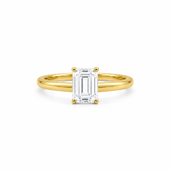 9ct Yellow Gold 1ct Emerald Lab Grown Diamond Ring
