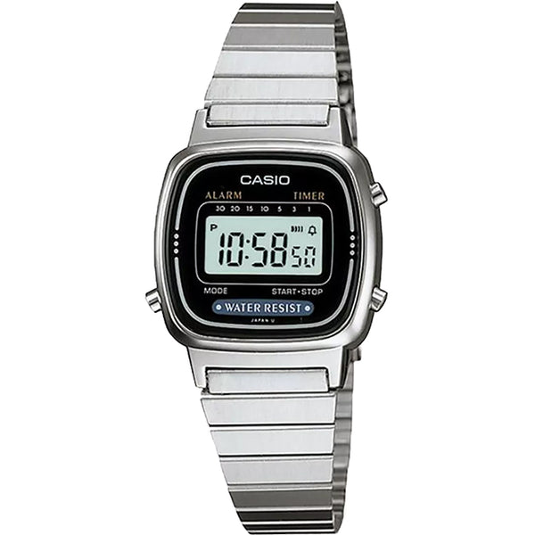 Casio LA670WA‑1DF – Compact Vintage Digital Stainless‑Steel Watch (Unisex / Women‑oriented)