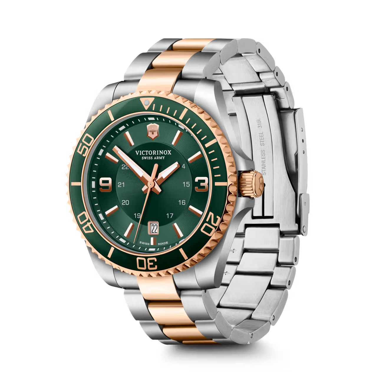 Victorinox Maverick 43mm Green Dial Two-Tone Quartz Watch VIC242008