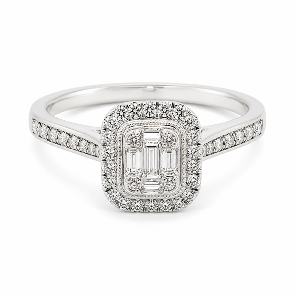 9ct White Gold Pave Diamond Engagement Ring 1102176