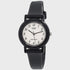 Casio LQ-139BMV-1B women's quartz watch with white dial, black Arabic numerals, and black resin case and strap