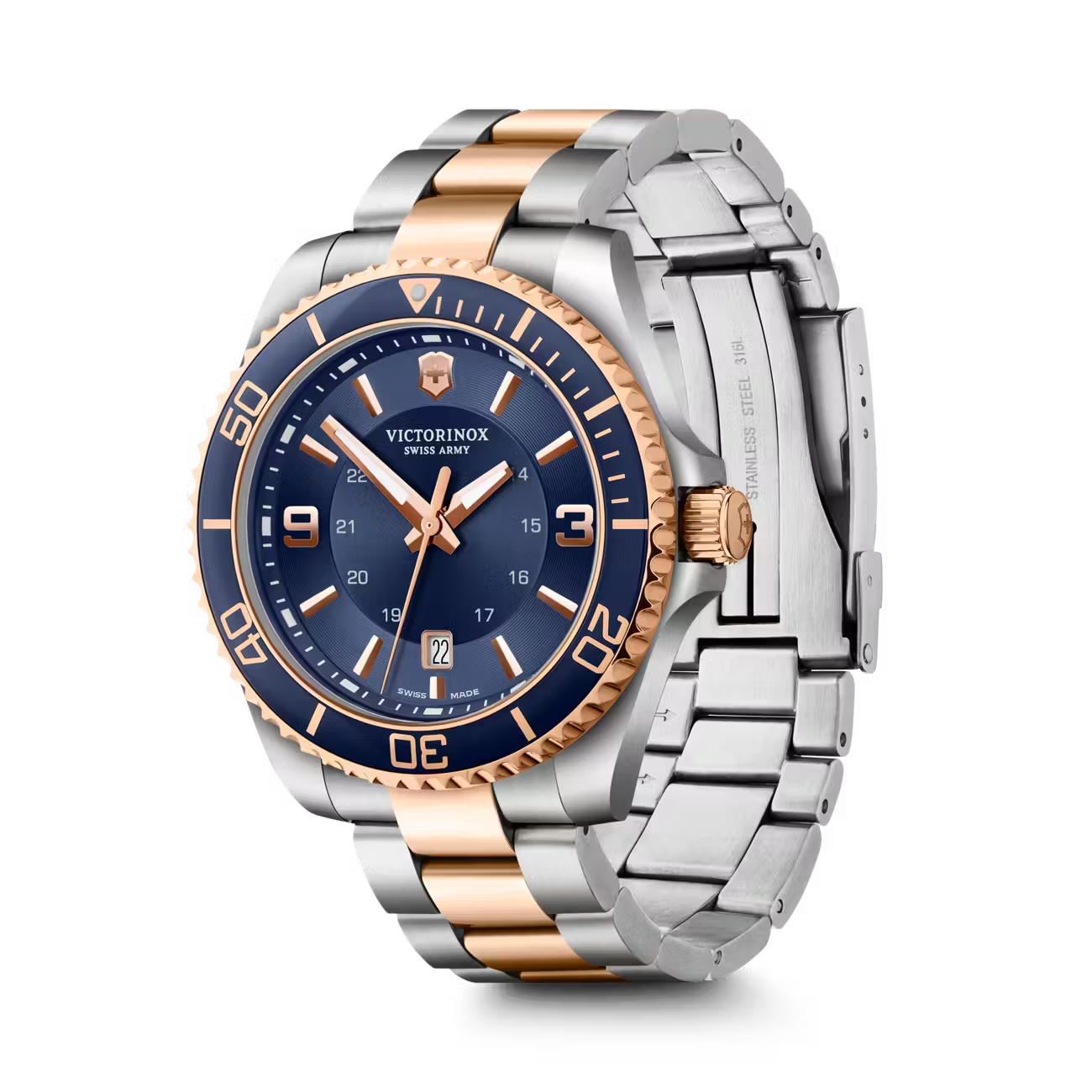 Victorinox Maverick Large Blue Dial Two-Tone Men's Watch VIC241950 - Cassim & Co South Africa