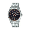Casio Enticer LTP-1335D Quartz Black Dial Rose Gold Accents Stainless Steel Ladies Watch (LTP-1335D-1A2VDF)