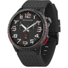 Reflex Active Sea Venture 400R AMOLED GPS smartwatch with black dial, red accents, black silicone strap, and 50m water resistance for swimming