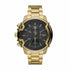 Diesel Griffed DZ4522 gold-tone stainless steel chronograph watch with black sunray dial and oversized crown guards