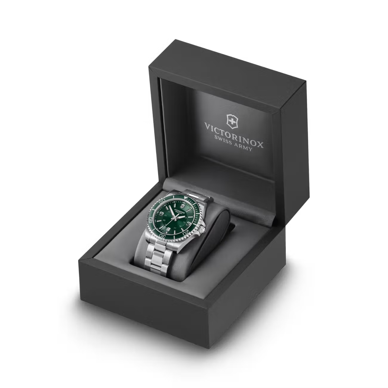 Victorinox Maverick Large 43mm Green Dial Steel Bracelet Watch VIC241934