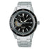 Seiko Presage Style60's SSA425J1 black dial watch front view on steel bracelet