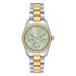 Michael Kors Lexington MK7609 ladies watch with mint green dial, crystal-set bezel, and two-tone stainless steel bracelet