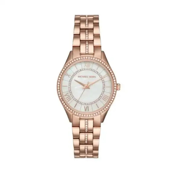 Michael Kors Lauryn MK3716 watch with Mother of Pearl dial and rose gold-tone steel bracelet