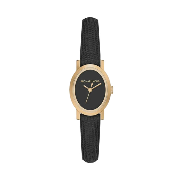 Michael Kors Maude Three-Hand Black Leather MK7585