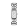 Michael Kors MK Empire MK7407 rectangular silver dial watch on stainless steel bracelet