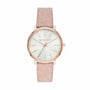 Michael Kors Pyper MK2884 white sunray dial rose gold-tone steel case leather strap quartz watch