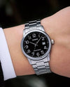 Casio Standard Collection Quartz Black Dial Stainless Steel Watch with Date (MTP-V002D-1BUDF)