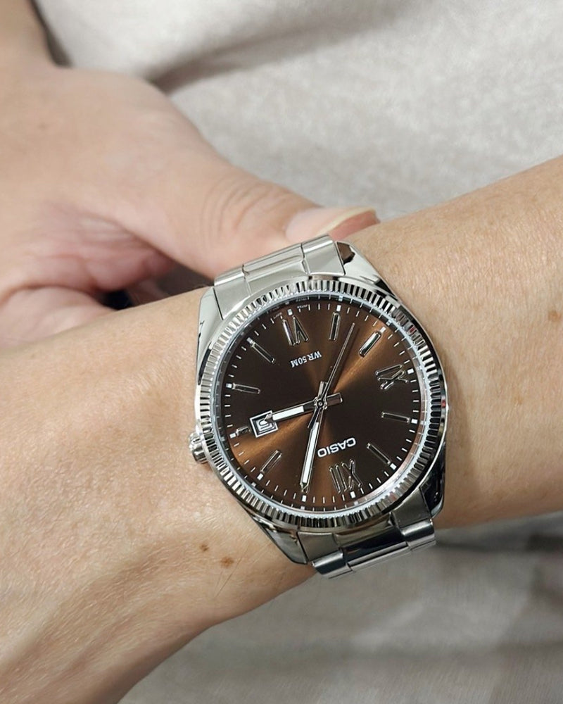 Casio LTP-1302DD-5A Quartz Brown Dial Stainless Steel Watch (LTP-1302DD-5A)