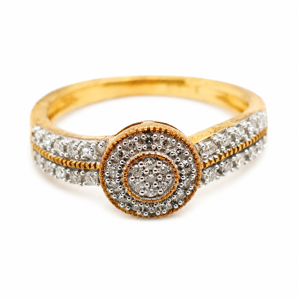 9ct Yellow Gold Round Cut Diamond Ring 1102268