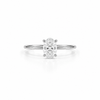 9ct white gold solitaire engagement ring with 1.00 carat oval lab grown diamond in four-prong setting