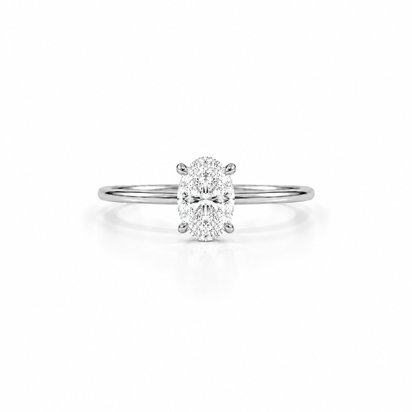 9ct White Gold 1ct Oval Lab Grown Diamond Ring