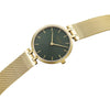 Obaku V322LXGEMG Quartz Green Sunray Dial Gold-Tone Mesh Watch