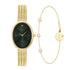 Obaku Ellipse Sugar women's watch with green sunray dial and gold-tone steel bracelet
