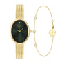 Obaku Ellipse Sugar women's watch with green sunray dial and gold-tone steel bracelet