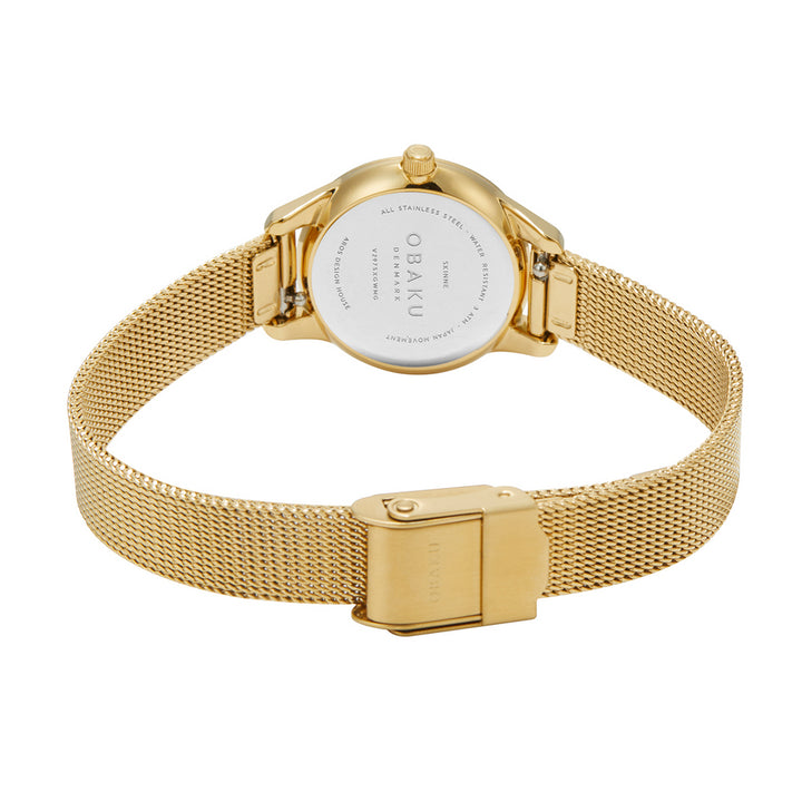 Obaku Smykke Quartz Gold PVD Mother-of-Pearl Dial Diamond Watch (V297SXGWMG)