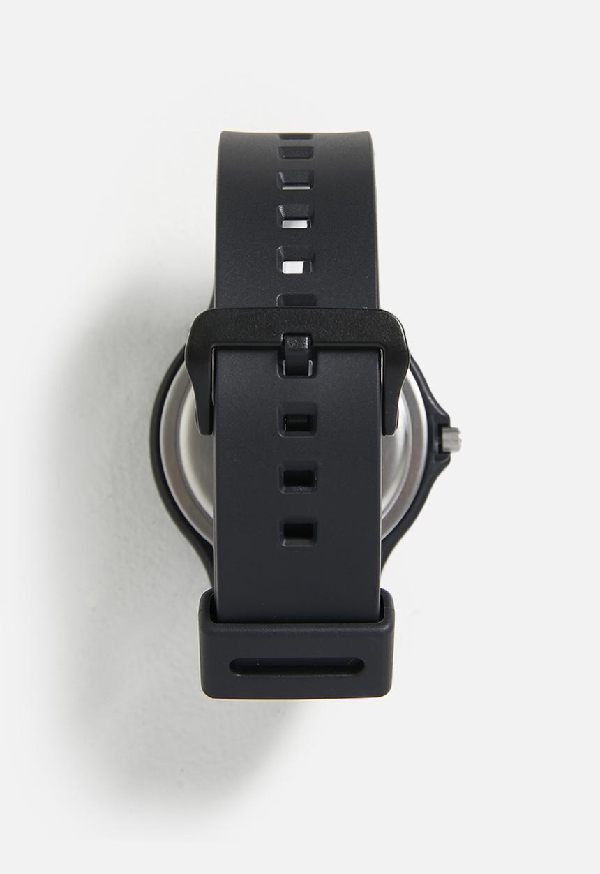 Casio MW-59-1EV Quartz Black Dial Date Watch with Gold Accents (MW-59-1EV)