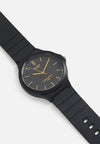 Casio MW-59-1EV Quartz Black Dial Date Watch with Gold Accents (MW-59-1EV)