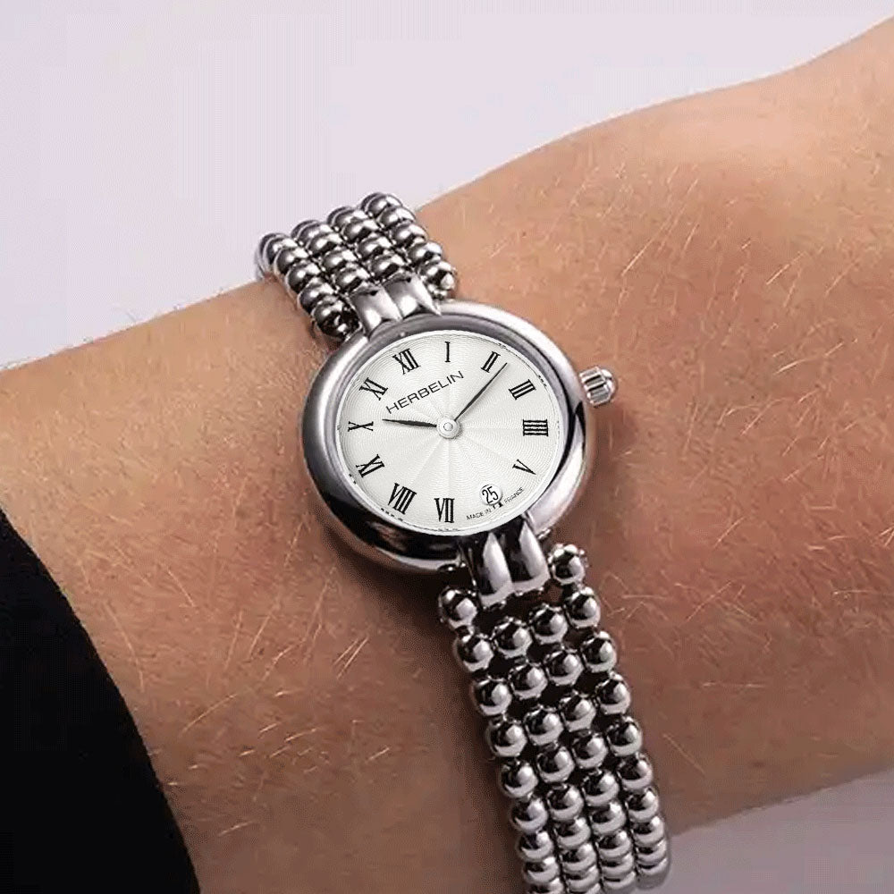 Michel Herbelin Perles 16873B08 — 24mm Stainless Steel Bracelet
