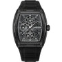 Police Creed PEWJQ0004501 black ion-plated stainless steel multifunction quartz watch with skeleton dial and silicone strap