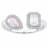 Baguette & Pink Pear Moissanite Ring – M57A - Cassim & Co South Africa