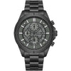 Police Burbank PEWGI0054004 chronograph quartz watch with black ion-plated stainless steel case and bracelet, skeletal dial, 45mm